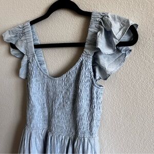 Light Blue Ruffle Strap Sundress